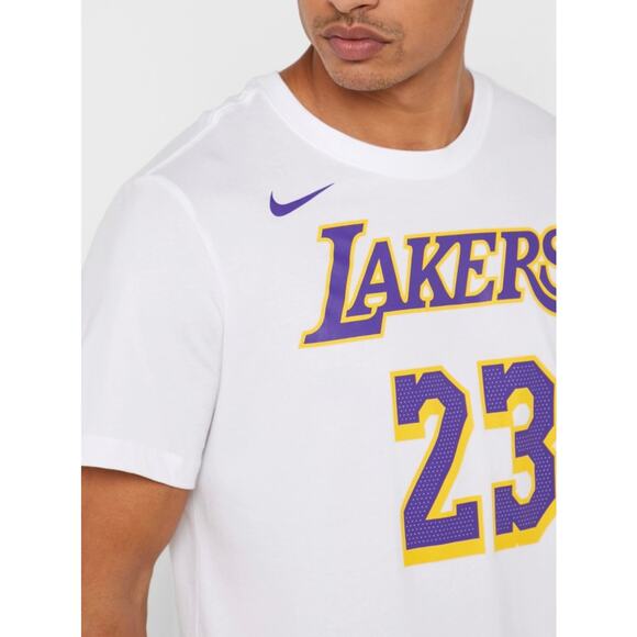 NIKE Los Angeles Lakers Lebron James T Shirt Sz M - Picture 8 of 9